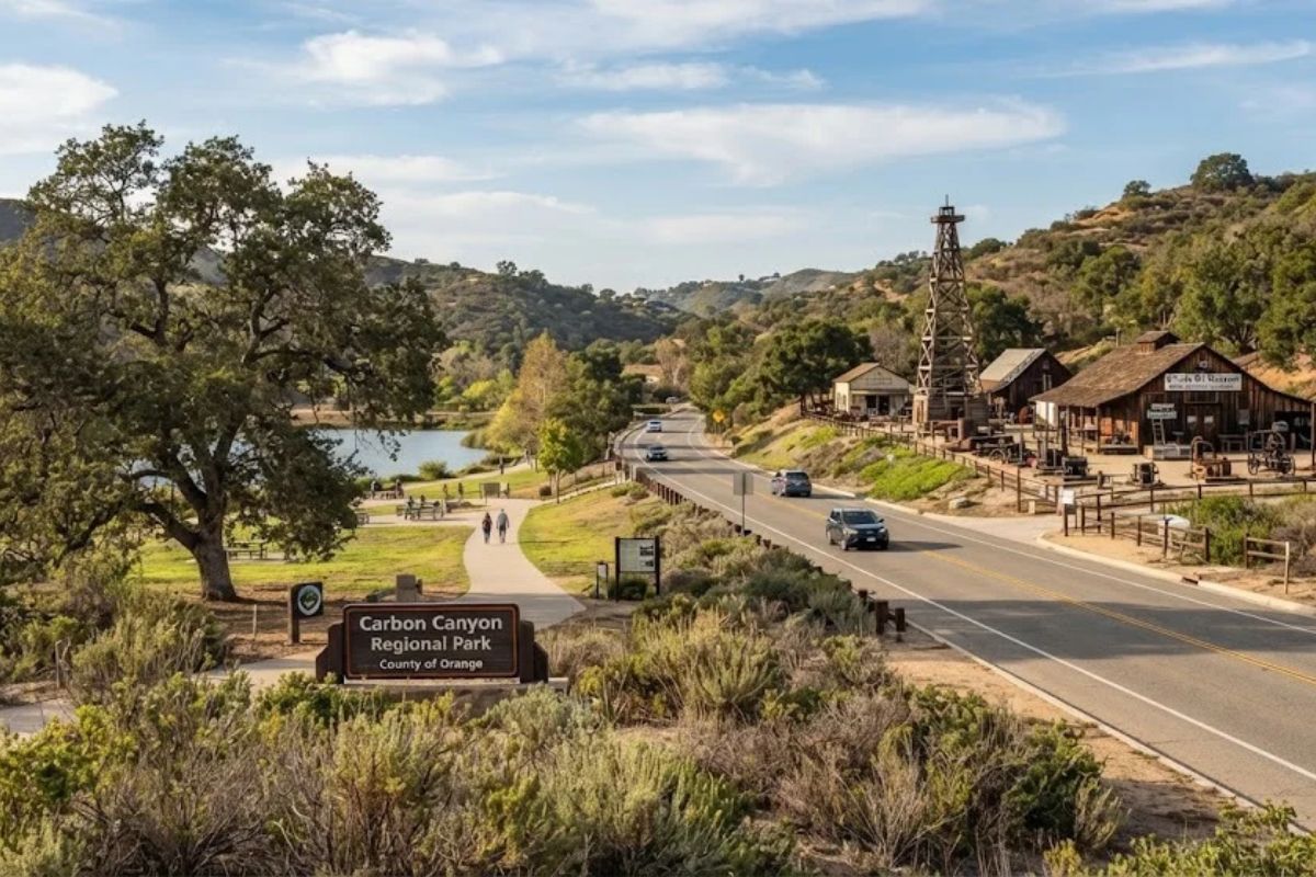 Carbon Canyon Regional Park and the Olinda Oil Museum, both a short drive down Carbon Canyon Road, Olinda Village, Brea, CA